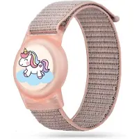 Tech-Protect Housse de protection avec bracelet pour enfants, pour Apple AirTag 1/2, rose