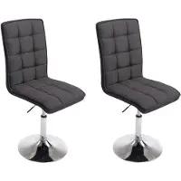 CLP Lot de 2 chaises de salle à manger Peking V2 en tissu, pivotantes et réglables en hauteur, gris foncé