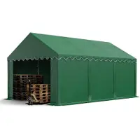 TOOLPORT Tente de stockage 4x6 m abri bâche PVC 700 N imperméable vert foncé
