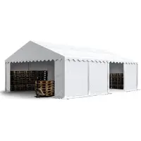 TOOLPORT Tente de stockage 5x8 m abri bâche PVC 700 N imperméable blanc