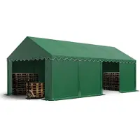 Sonstiges TOOLPORT Tente de stockage 4x8 m abri bâche PVC 750 N imperméable vert foncé avec cadre de sol