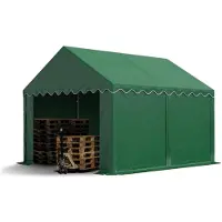 TOOLPORT Tente de stockage 3x4 m abri bâche PVC 700 N imperméable vert foncé