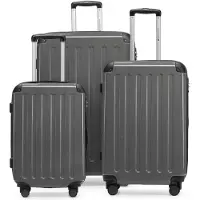 Hauptstadtkoffer - Alex - Koffer-Set 3-teilig, Rollkoffer Trolleys 4 Rollen mit Erweiterung, Handgepäck und Check-In Gepäck für jede Reiseart, TSA,Graphit