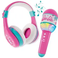 Liscianigiochi 104468 - Casque Bluetooth Barbie avec microphone Karaoké Enfants Musique rose