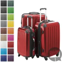 Hauptstadtkoffer - Alex - Set de valises 3 tailles valises à coque dure Trolleys extensible, 4 roulettes, coque dure brillante Set de valises de voyage, expandable travel luggage,Rouge