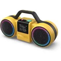 Philips TAMS60 - The Roller Boombox - Gul (24 h), Enceinte Bluetooth, Jaune