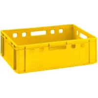 BURI Caisse à viande E2 jaune 60x40x20cm Caisse de stockage Eurobox en provenance d'Allemagne, convient pour aliments, robuste, empilable