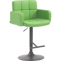 CLP Tabouret de bar Los Angeles, réglable en hauteur et pivotant | Couleur : vert. Structure : noire