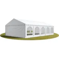 TOOLPORT Tente Barnum de Réception 5x10 m Bâches PVC 750 N blanc Cadre de Sol Jardin