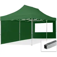 TOOLPORT 3x6 m Tonnelle pliante Alu, PES 700, côtés panoramiques, vert foncé