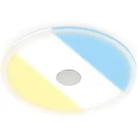 Briloner VERRE Spot LED encastré salle de bain, IP44 protection contre les projections d'eau, CTS interrupteur de température de couleur, design plat, couleur argent, 22 x 3,6 cm