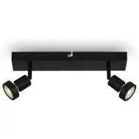 Briloner Plafonnier LED Spots orientables 5 W 2xGU10 noir