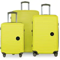 Hauptstadtkoffer - Mitte - Set de 3 valises trolleys à coque dure XXL Extension, 4 doubles roulettes bagages Hardcase Luggage (S, M & L) TSA,Lemon
