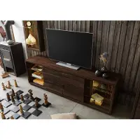 WOLF-Möbel MASSIVMOEBEL24 | Meuble TV en bois d'acacia laqué marron BARK #213