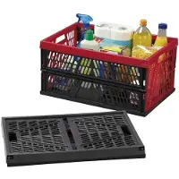 Alpfa Boîte pliante 45 litres, plastique, 53,5 x 35,5 x 26,5 cm (couleur au hasard, 1 pièce)