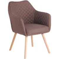 CLP Chaise de salle à manger Gent avec accoudoirs, fauteuil à structure en bois, chaise de cuisine moderne, structure marron, couleur naturelle