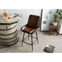 MASSIVMOEBEL24.DE MASSIVMOEBEL24 | Chaise de bar 52x57 Cuir IRON LABEL #116
