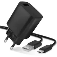 Subtel Chargeur de Qualité - 1m (3A) compatible avec Vernee Apollo / Apollo X / Apollo Lite / Mars / Mars Pro 4G / X / X1 / X2 / V2 Pro / M8 Pro (5V / USB C (Type C)) Chargeur Câble Secteur noir