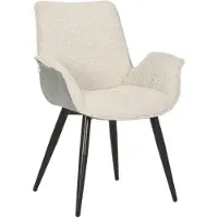 MASSIVMOEBEL24.DE MASSIVMOEBEL24 | Chaise rembourrée structure acier 67x64x87 beige / gris ELLA #101