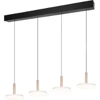 TRIO Lustre LED CELESTE, nuances brun-noir, 7 W, blanc chaud, 3000 lm, verre, dimensions : 200 x 115 x 22 cm, IP20,