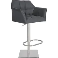 CLP Chaise de bar Damaso E - Assise en feutre, structure en acier inoxydable - Gris