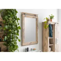 MASSIVMOEBEL24.DE MASSIVMOEBEL24 | Miroir bois de manguier 65x6x110 laqué blanchi RAILWAY # 383