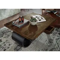 MASSIVMOEBEL24.DE MASSIVMOEBEL24 | Table basse 110x80x43cm en bois de manguier huilé RAILWAY #405