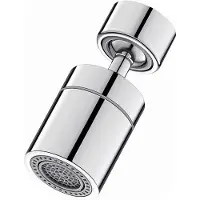 OEM Raccord de robinet argenté à 360° - Interface universelle - Aérateur de robinet - 2 modes de jet - Économie d'eau - Cuisine - Salle de bains