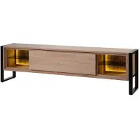 MASSIVMOEBEL24.DE MASSIVMOEBEL24 | Meuble TV en bois d'acacia / bois de récupération 220x40x60 naturel laqué DENVER #117