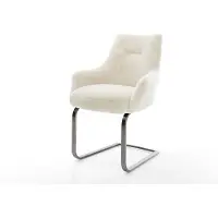 DELIFE Cantilever Alja-Flex avec accoudoirs peluche crème-blanc pied cantilever plat grafiete resorts ensachés
