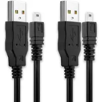 Cellonic 2x Câble USB 2.0 transfert données pour appareil Sony Alpha 100 A200 A300 A700 A850 A900 / DSC-H200 DSC-H300 DSC-H400 cable charge et data 1.5m PVC noir, cordon caméra