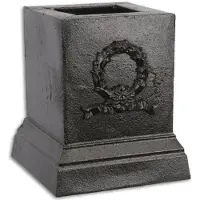 Casa Padrino Socle décoratif baroque noir 17,1 x 17,1 x H. 19,8 cm - Socle en fonte de style baroque - Accessoires décoratifs baroques