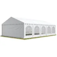 TOOLPORT Tente Barnum de Réception 6x10 m Bâches PVC 750 N blanc Cadre de Sol Jardin