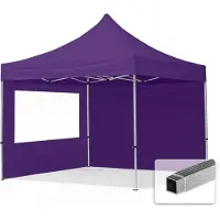 TOOLPORT 3x3 m Tonnelle pliante Alu, PES 700, côtés panoramiques, violet