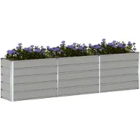 vidaXL Jardinière Gris Clair 480 X 50 X 45 Cm Acier Galvanisé