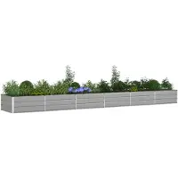 vidaXL Jardinière Gris Clair 195 X 100 X 45 Cm Acier Galvanisé