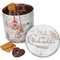 MamboCat Boîte à biscuits Joyeux Noël ronde H20,3cm métal Boîte à biscuits de Noël