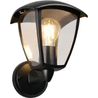 TRIO Applique extérieure, aluminium, noir, lanterne, IP44, H 24 cm