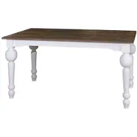 Casa Padrino Table de salle à manger blanche / marron foncé 160 x 90 x H. 78 cm - Meubles de style rustique