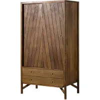 MASSIVMOEBEL24.DE MASSIVMOEBEL24 | Armoire Manguier 100x60x80 huilé marron / poignée dorée LOS ANGELES #111