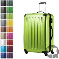 Hauptstadtkoffer Alex - Grande valise rigide pour bagages enregistrés avec extension Trolley Valise à roulettes Check-In Valise de voyage XL 75 cm, 119 L, 4 roulettes, brillant,Vert pomme