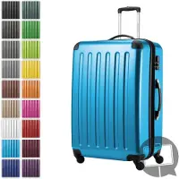 Hauptstadtkoffer Alex - Grande valise rigide pour bagages enregistrés avec extension Trolley Valise à roulettes Check-In Valise de voyage XL 75 cm, 119 L, 4 roulettes, brillant,Bleu