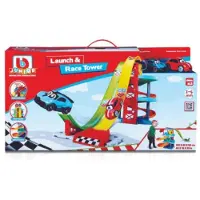 BB Junior 16-88604 - Set de jeu - Launch & Race Tower (incl. 2 voitures VW+Bugatti)