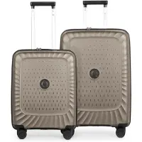 Hauptstadtkoffer Kotti - Set de valises 2 pièces, valise de bord + valise moyenne, coque dure robuste en matériau PP recyclé trolleys légers polypropylène coque dure, 4 roulettes, serrure TSA,Champagne
