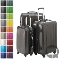 Hauptstadtkoffer - Alex - Set de valises 3 tailles valises à coque dure Trolleys extensible, 4 roulettes, coque dure brillante Set de valises de voyage, expandable travel luggage,Graphit