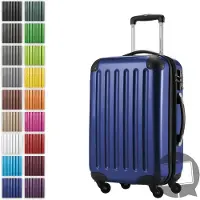 Hauptstadtkoffer Alex - Valise bagage à main avec extension trolley cabine 4 roulettes, bagage de bord pour chaque compagnie aérienne, trolley de voyage taille S coque dure brillante, 55 cm, 42 litres,bleu foncé