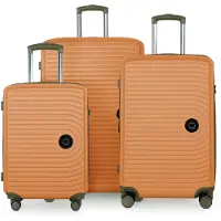 Hauptstadtkoffer - Mitte - Set de 3 valises trolleys à coque dure XXL Extension, 4 doubles roulettes bagages Hardcase Luggage (S, M & L) TSA,Marille
