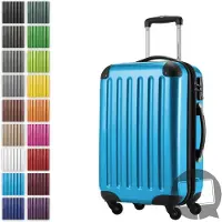 Hauptstadtkoffer Alex - Valise bagage à main avec extension trolley cabine 4 roulettes, bagage à bord pour chaque compagnie aérienne, trolley de voyage taille S coque dure brillante, 55 cm, 42 litres,Bleu