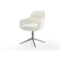 DELIFE Chaise-pivotante Pejo-Flex bouclé doux beige pied de chaise 4 branches grafiete pivotement sur 360° fonction bascule resorts ensachés
