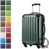 Hauptstadtkoffer Alex - valise à main avec extension trolley cabine 4 roulettes, bagage à bord pour chaque compagnie aérienne, trolley de voyage taille S coque dure brillante, 55 cm, 42 litres,vert forêt